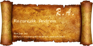 Rezsnyák Andrea névjegykártya